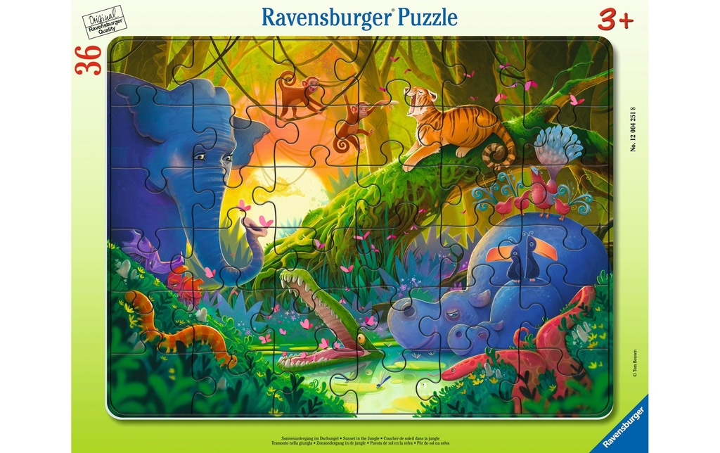 Ravensburger Puzzle cadre Coucher de soleil dans la jungle 36 pièces
