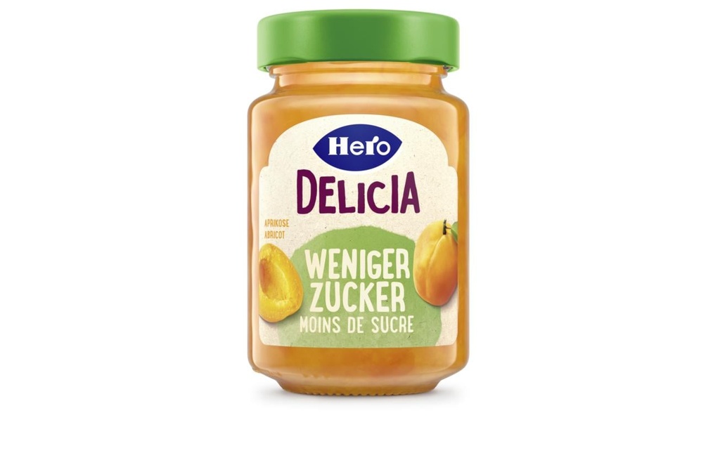 Hero Pâte à tartiner Delicia abricot moins de sucre 270 g
