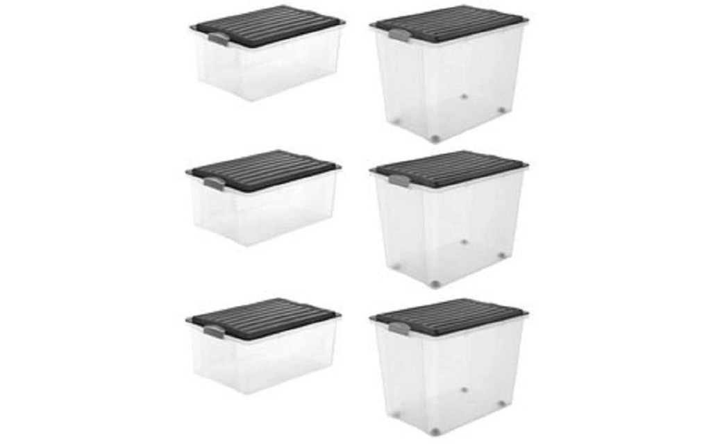 Rotho Set de boîtes de rangement COMPACT 6 pcs. Transparent