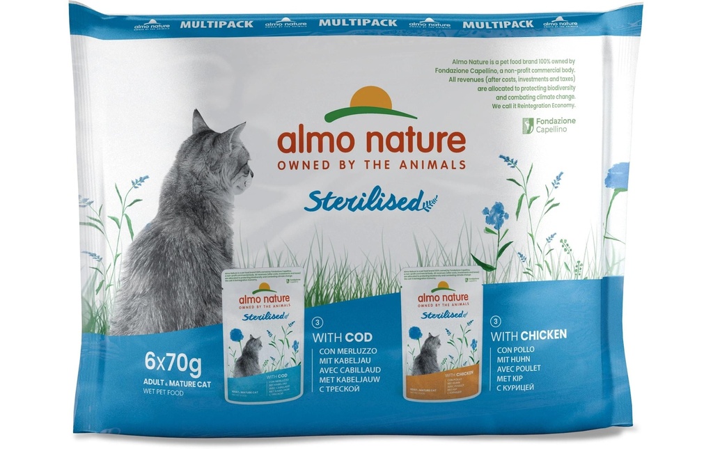 Almo Nature Alimentation humide Sterilised Multipack 6 x 70 g