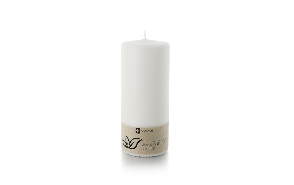 balthasar Bougie cylindrique Swiss Natural Candle 15 x 6 cm Blanc