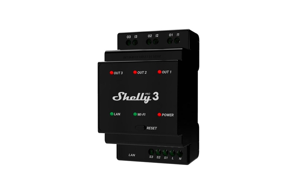 Shelly Commutateur Pro 3 LAN et WiFi-DIN-Rail