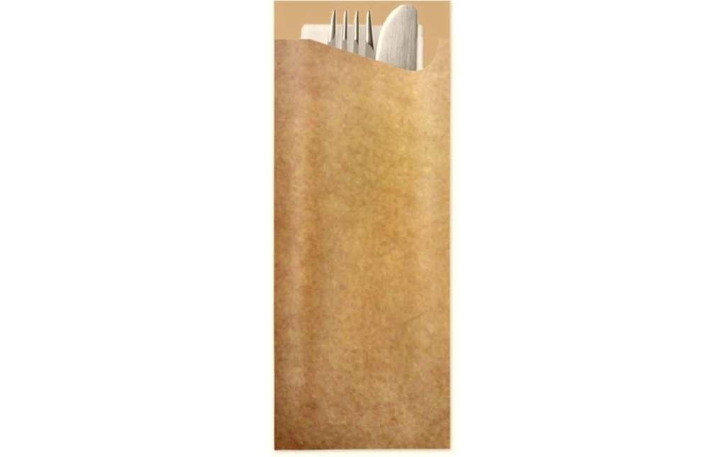 Pochetta Sets de couverts jetables 100 pièces, brun