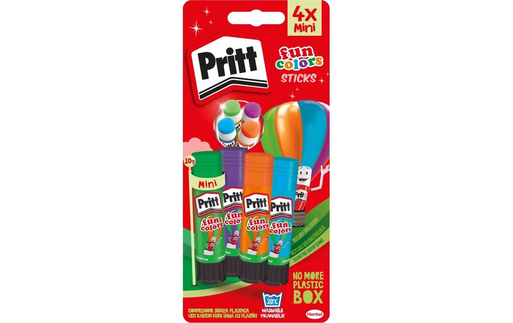 PRITT Bâton colle Fun Colors 4x10g (4 pces)