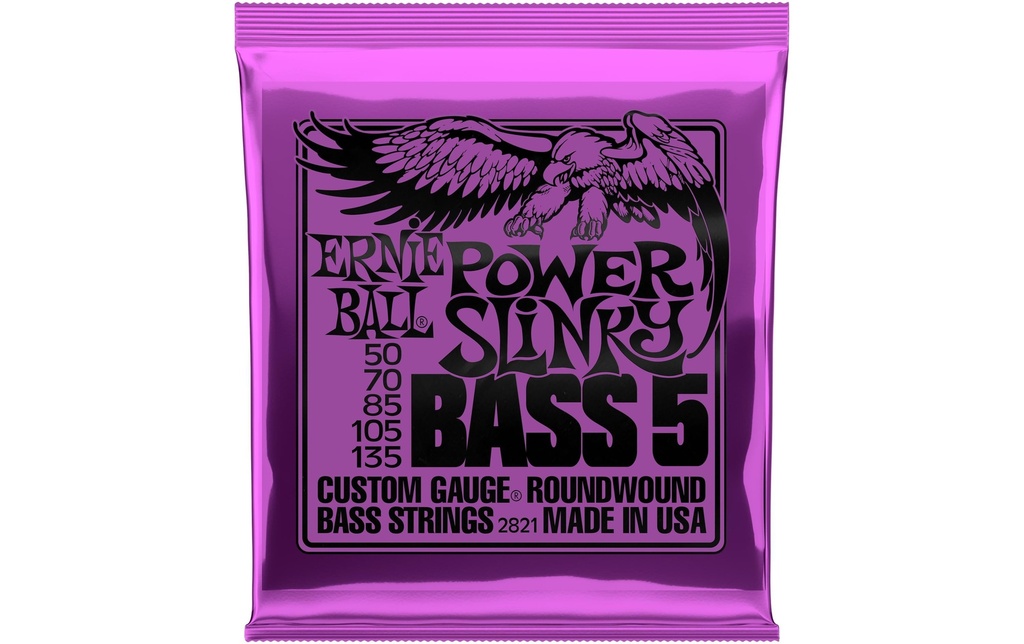 Ernie Ball Cordes de basse 2821 Slinky Bass 5 – Power 50-135