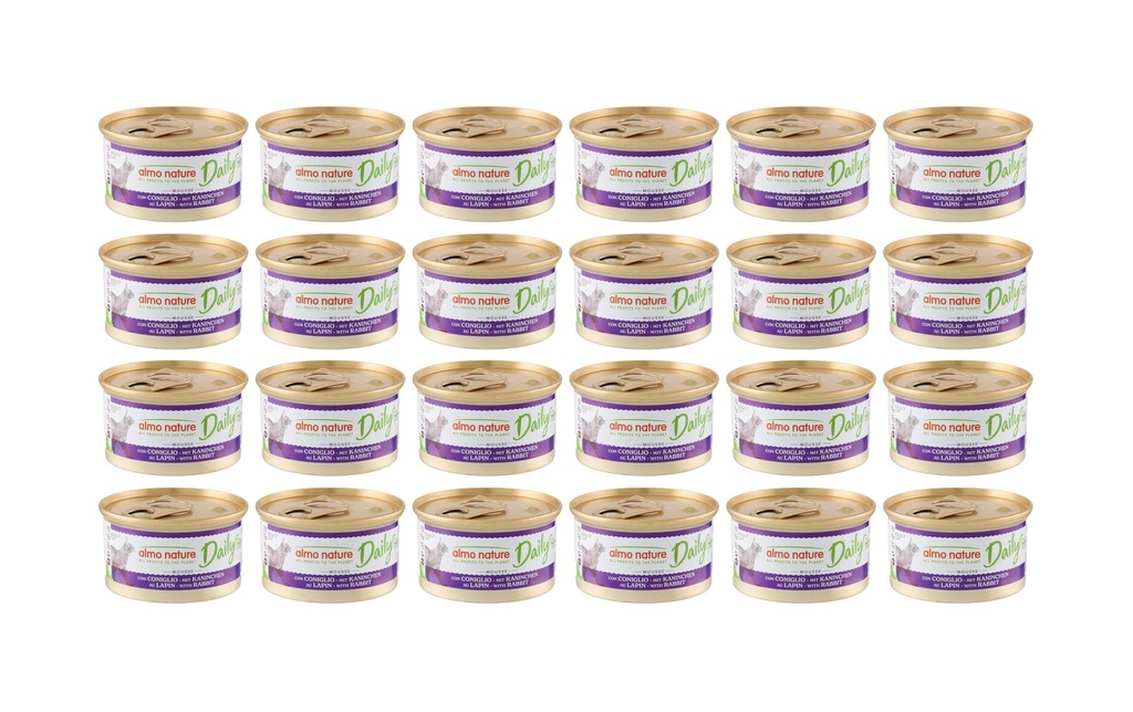 Almo Nature Alimentation humide Daily Mousse au lapin 24 x 85g