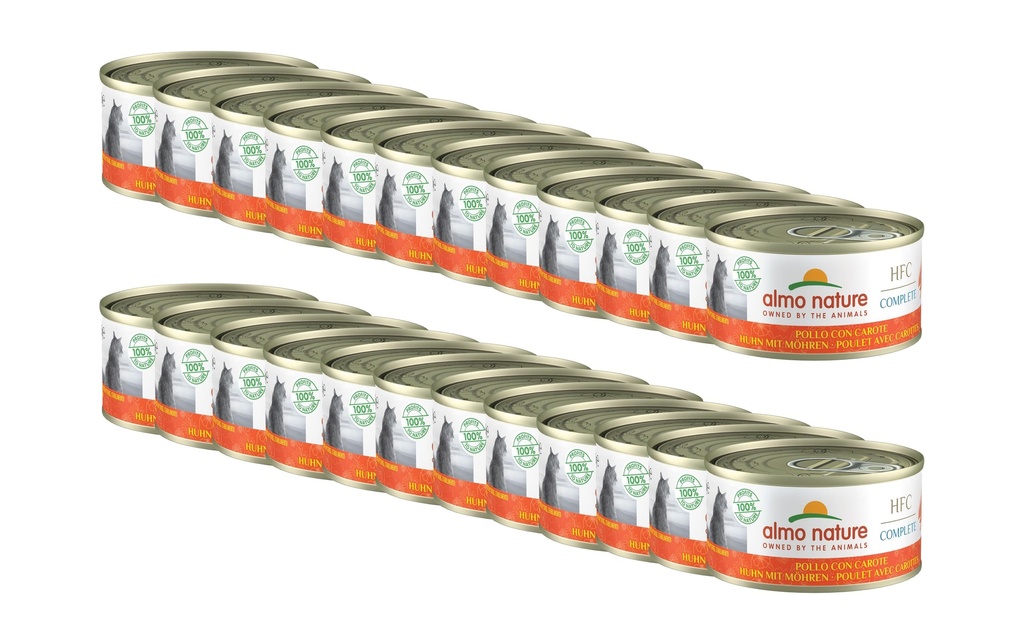 Almo Nature Alimentation humide HFC Complete poulet aux carottes, 24 x 70 g