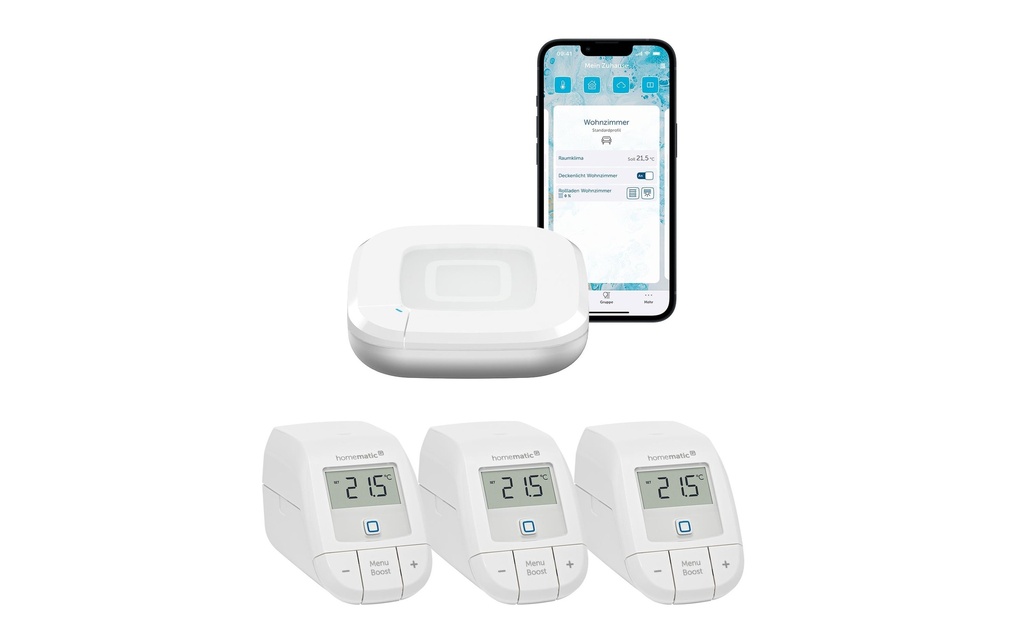 Homematic IP Starter Set Access Point 2, 3x thermostat de radiateur, blanc