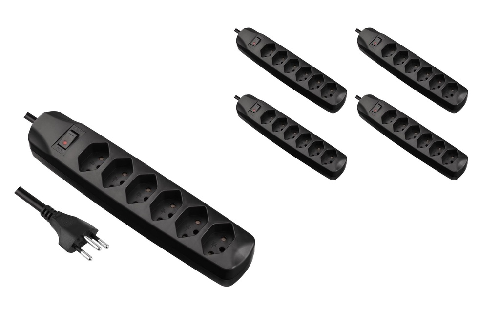 FURBER.power Bloc multiprises 6x T13 avec interrupteur, 5 pièces