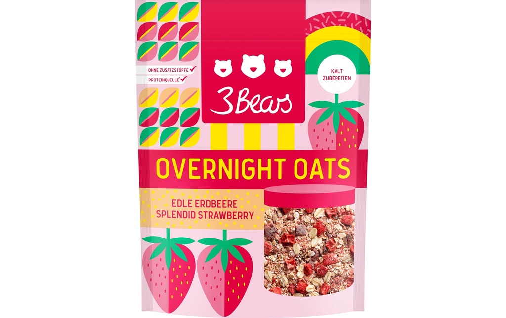 3Bears Overnight Oats – Fraise exquise 400 g