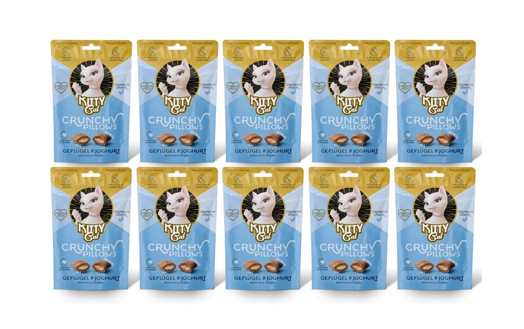 KITTY Cat KittyCat Crunchy Pillows volaille, yaourt 10 x 60 g
