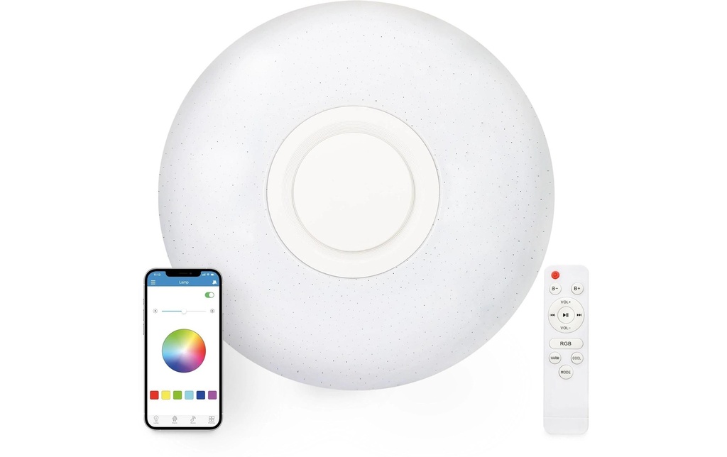 KSiX Plafonnier LED Rainbow RGB 30W 2.200 lm 40 cm Blanc