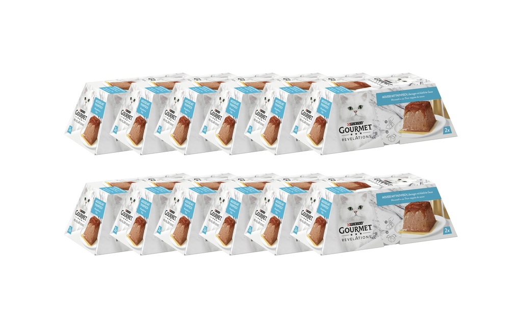 Purina Gourmet Alimentation humide Mousse Gourmet Révélations au thon, 12x(2x57g)