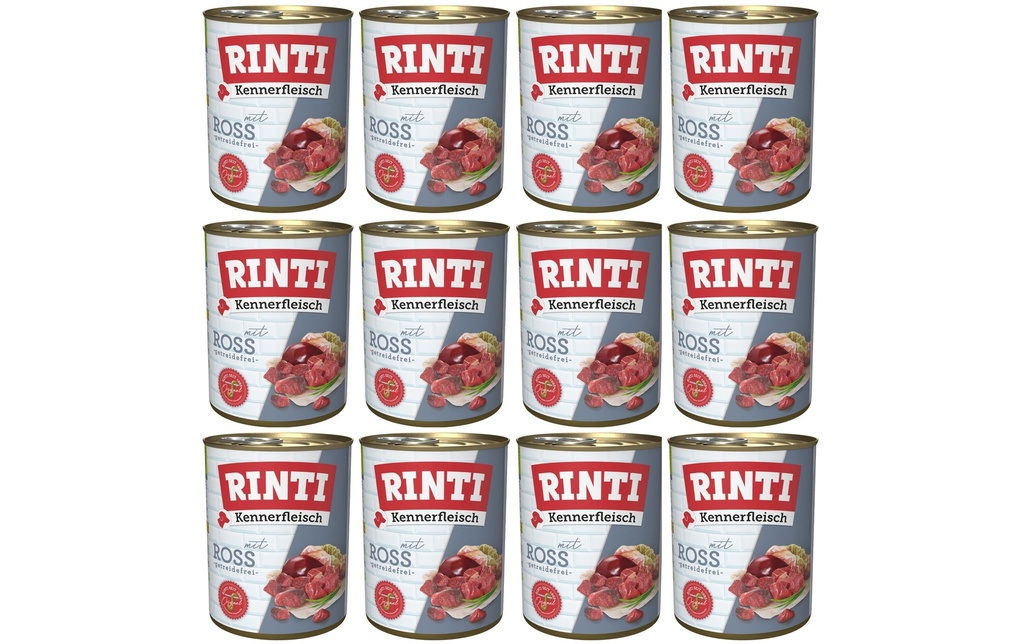 Rinti Alimentation humide Kennerfleisch pur boîte Ross, 12 x 800 g