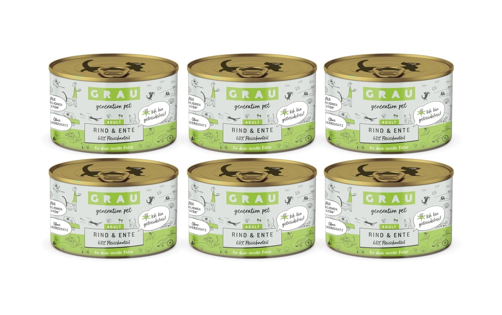 Grau Alimentation humide Bœuf et canard 6 x 200 g