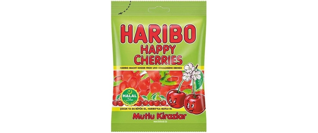 Haribo Int. Bonbons gommeux HALAL Happy Cherries/Mutlu Kirazlar 80 g