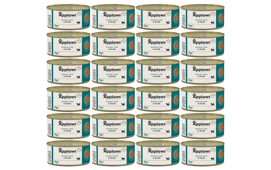 Applaws Alimentation humide Boîte de poisson de mer, 24 x 70 g