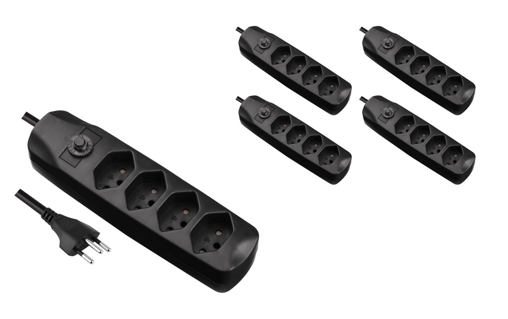 FURBER.power Bloc multiprises avec protection contre les surcharges 4x T13, 5 pièces