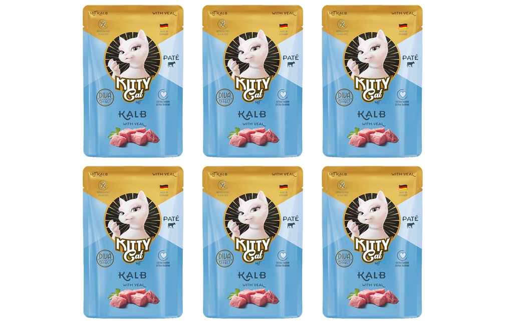 KITTY Cat Alimentation humide Pouch Paté Veau 6 x 85 g