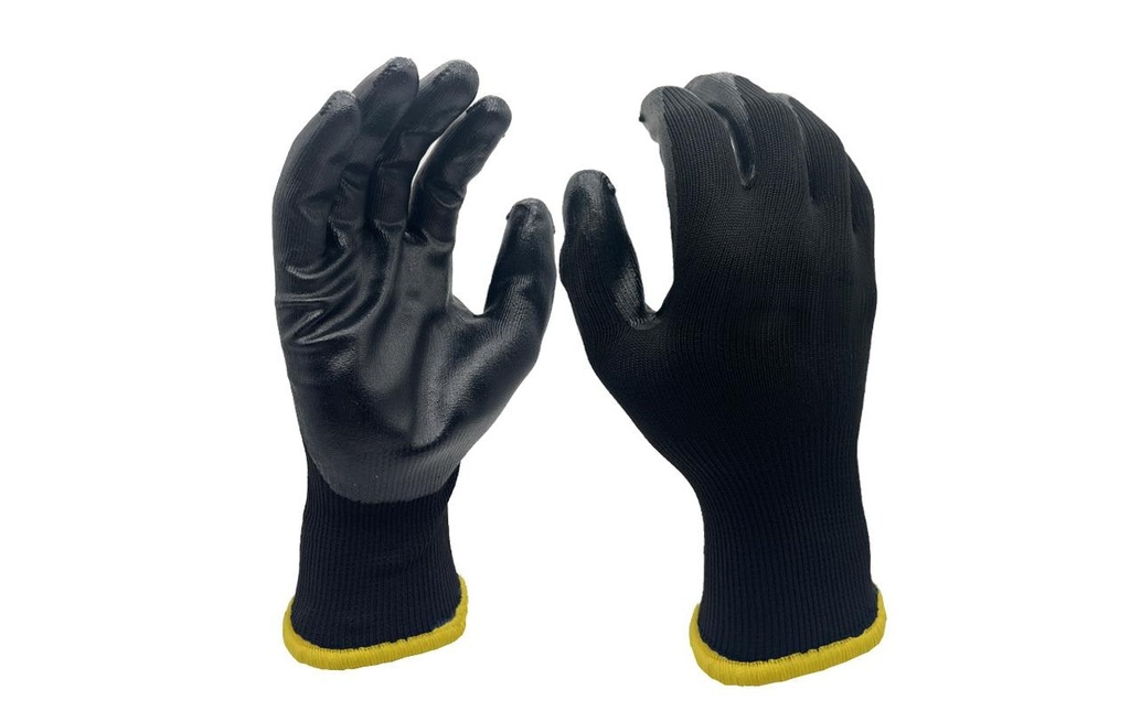 FTM Gant de travail Polyester, M, Noir, 10 Pièce/s