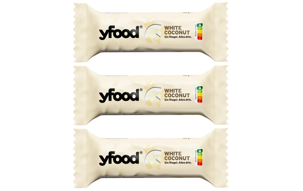 YFOOD Barre Noix de coco blanche 3 x 60 g