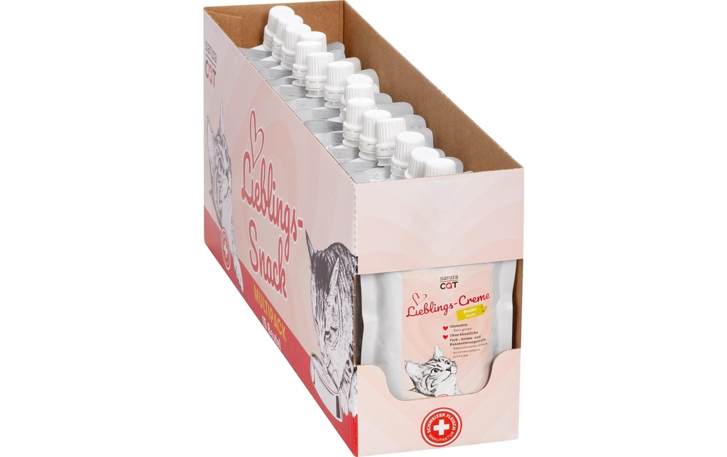 naturaCat Collation pour chat Poulet à la crème préféré, 15 x 100 g