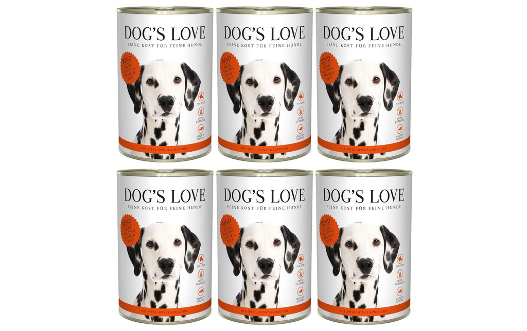 Dog's Love Alimentation humide Adulte boeuf, 6 x 400 g