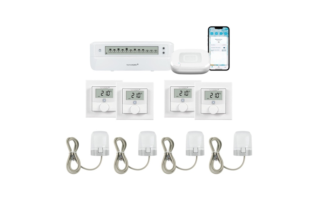 Homematic IP Kit de sol 4x thermo mur, 4x servomoteur Acces2 Acteur