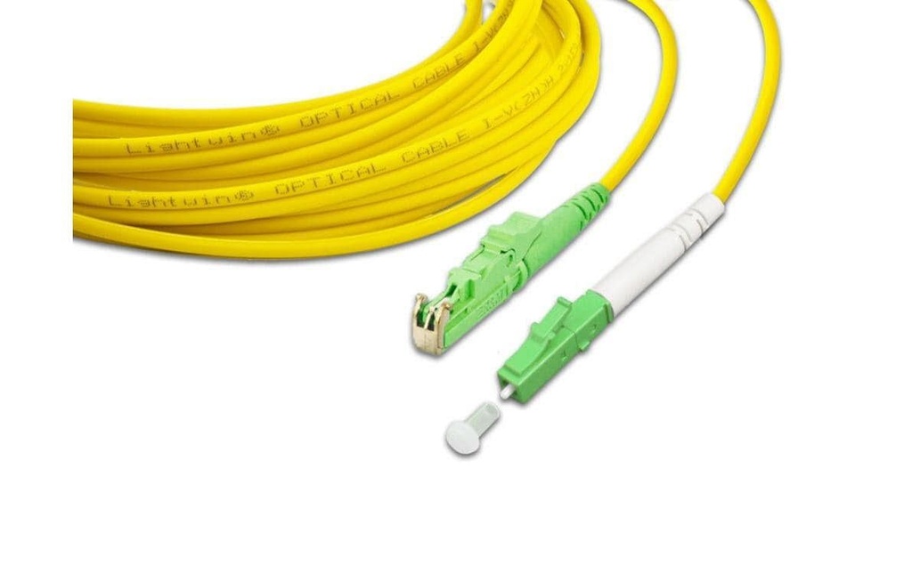 Lightwin Câble patch à fibre optique SM E2000/APC – LC/APC, OS2, Simplex, 10 m