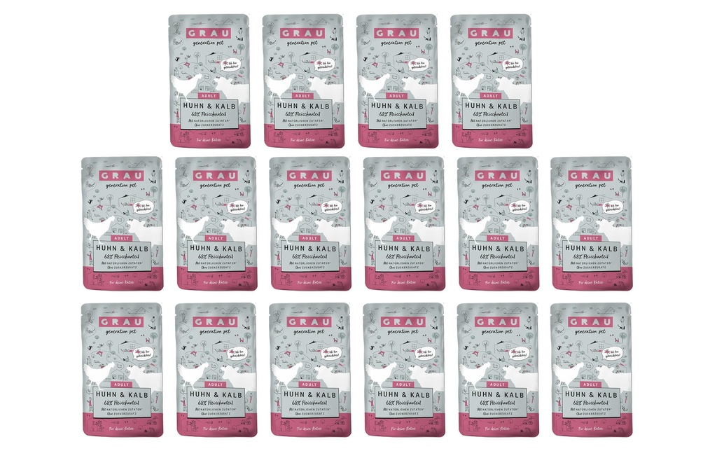 Grau Alimentation humide Poulet et veau 16 x 125 g