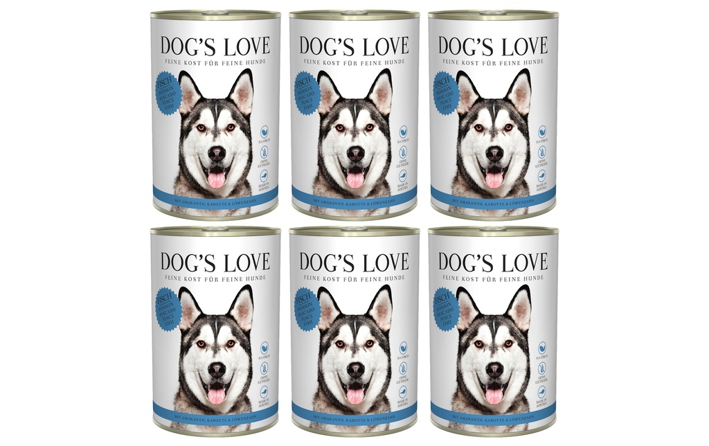 Dog's Love Alimentation humide Adulte Poisson, 6 x 400 g