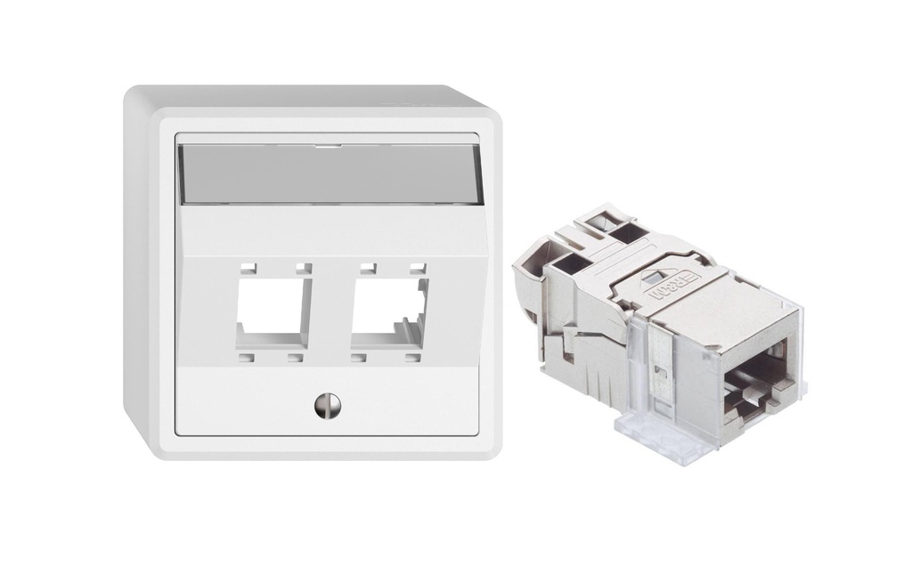 Feller EDIZIOliv Prise réseau AP y compris 1x module R&M freenet Cat. 6 EL