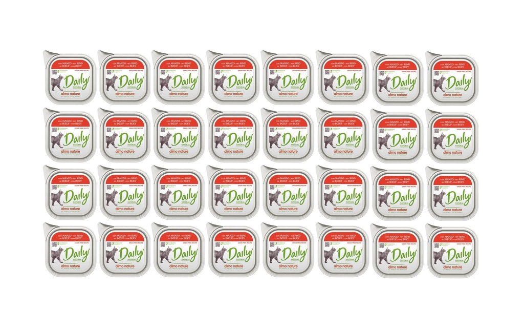 Almo Nature Alimentation humide Daily au bœuf 32 x 100g