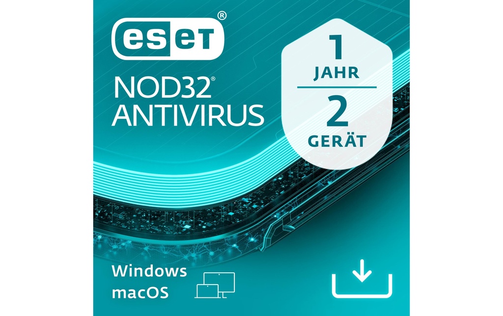 ESET NOD32 Antivirus Version complète, 2 utilisateurs, 1 an