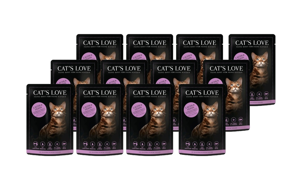 Cat's Love Alimentation humide Adult saumon & poulet, 12 x 85 g
