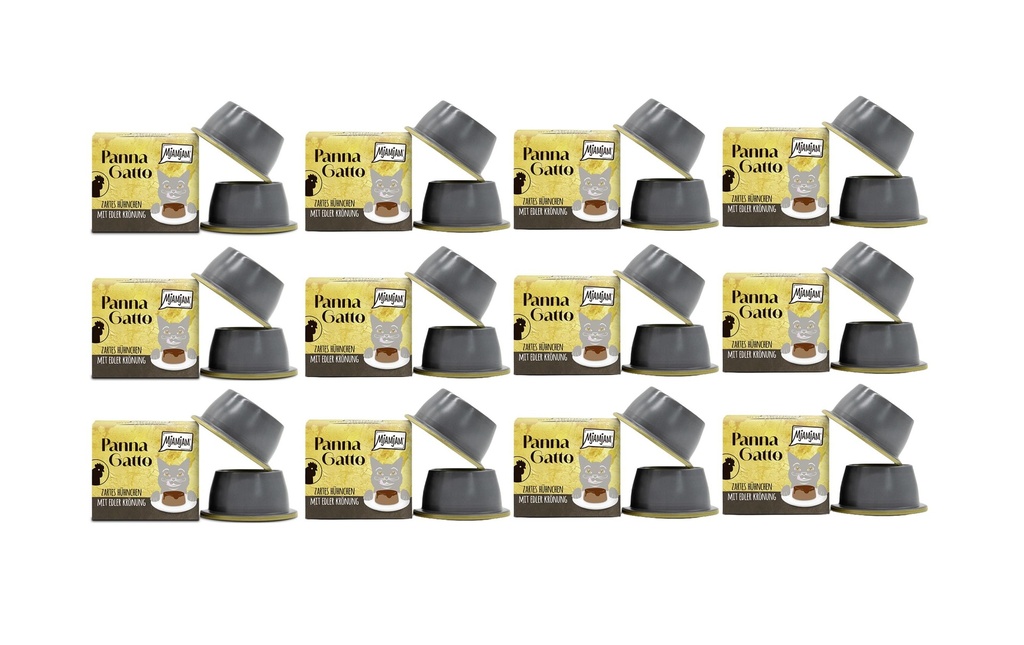 Mjamjam Panna gatto de poulet avec un couronnement noble, 12x 2 x 80 g
