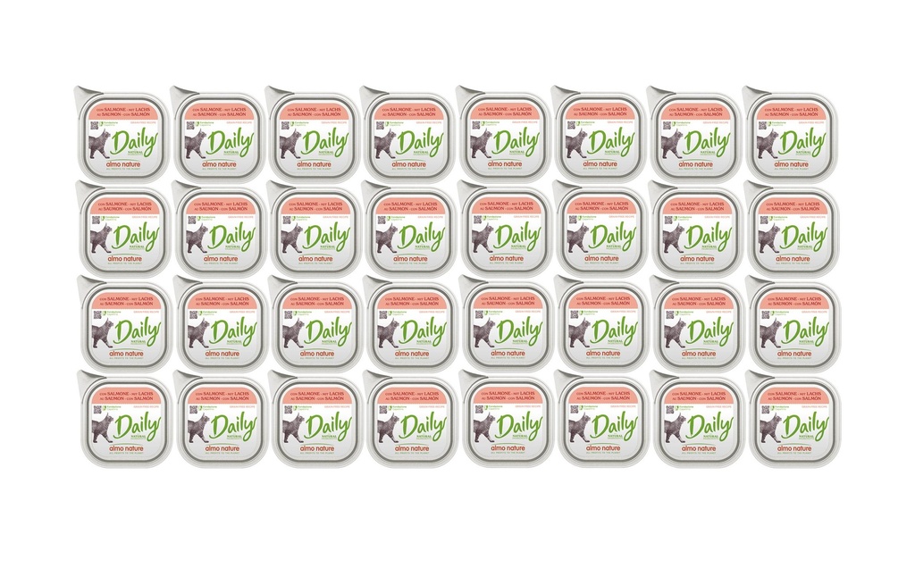 Almo Nature Alimentation humide Daily au saumon 32 x 100g