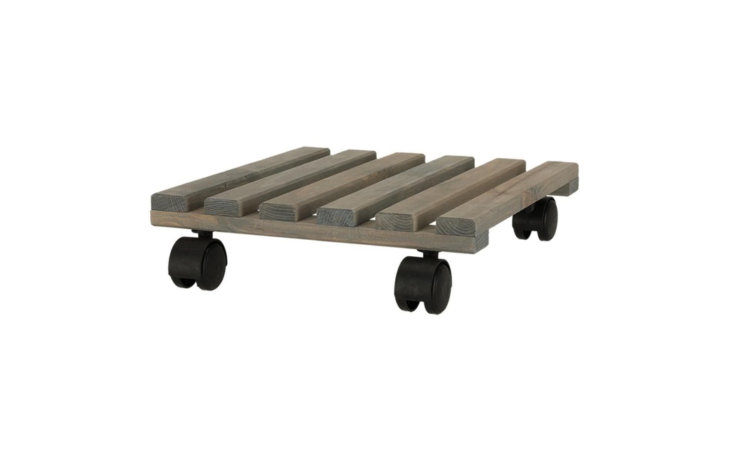 Esschert Design Supports à roulettes pour pot de fleurs Carré L Gris/Noir