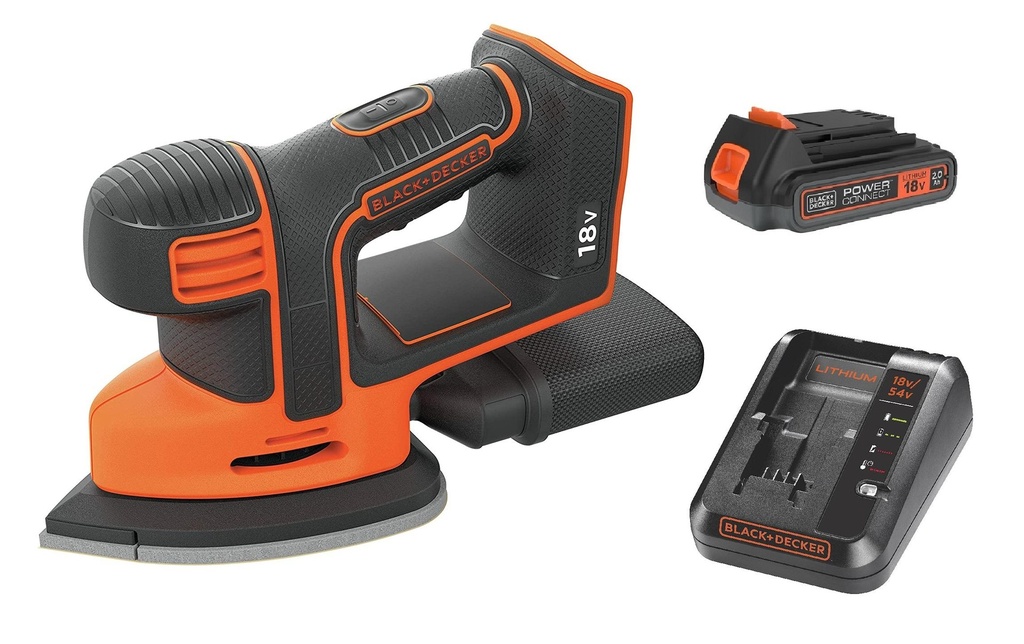 BLACK+DECKER Ponceuses triangulaire sans fil Mouse BDCDS18N Kit 18 V