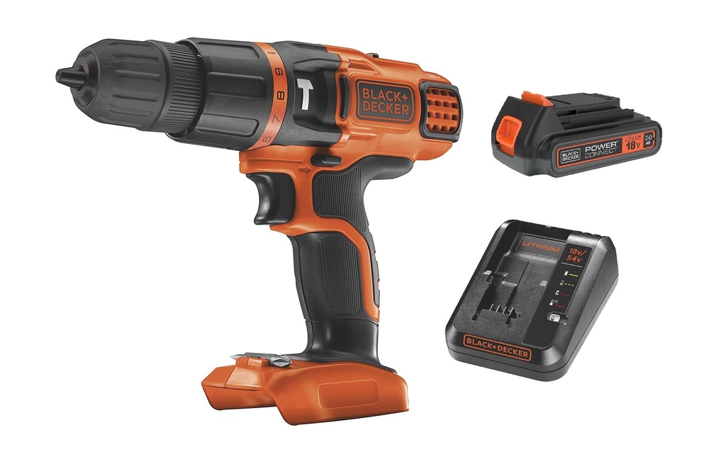 BLACK+DECKER Perceuses à percussion sans fil BDCH188N Kit 18V