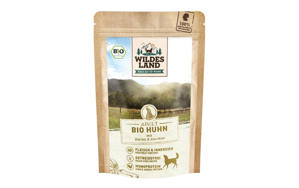 Wildes Land Alimentation humide Poulet au potiron & courgettes 10 x 125 g