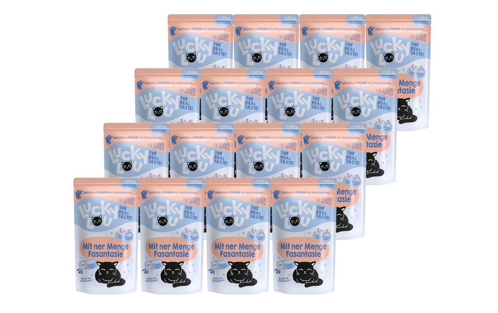 Lucky Lou Alimentation humide Lifestage Adult volaille & faisan, 16 x 125 g