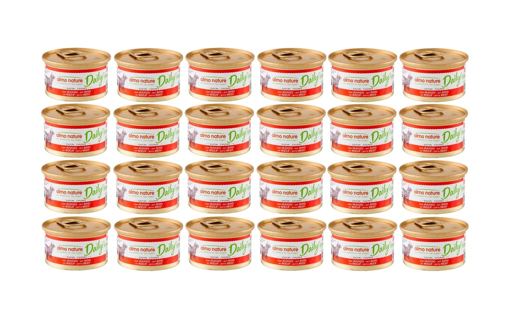 Almo Nature Alimentation humide Daily au bœuf 24 x 85g