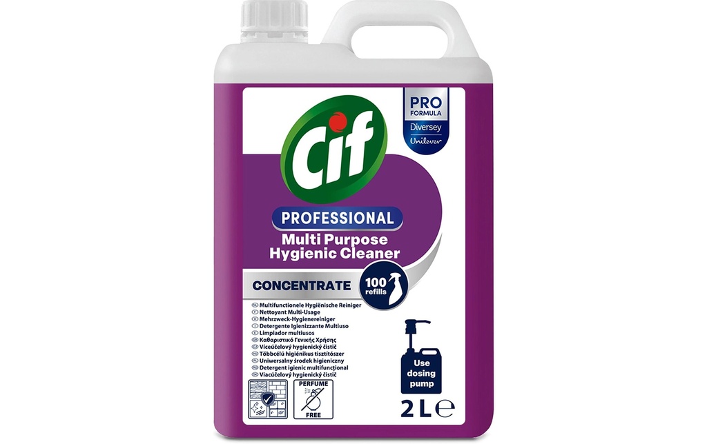 Diversey Pro Formula Nettoyant hygiénique multi-usages Cif Professional 2 l