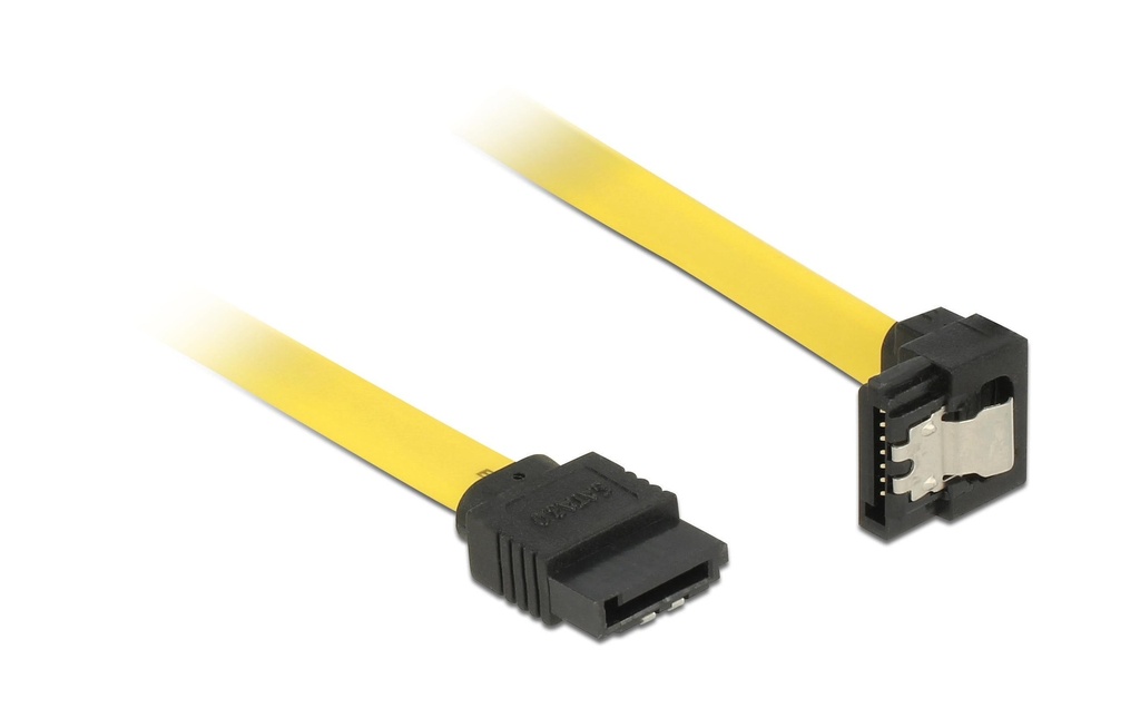 Delock Câble SATA3 jaune, fond coudé, 30 cm