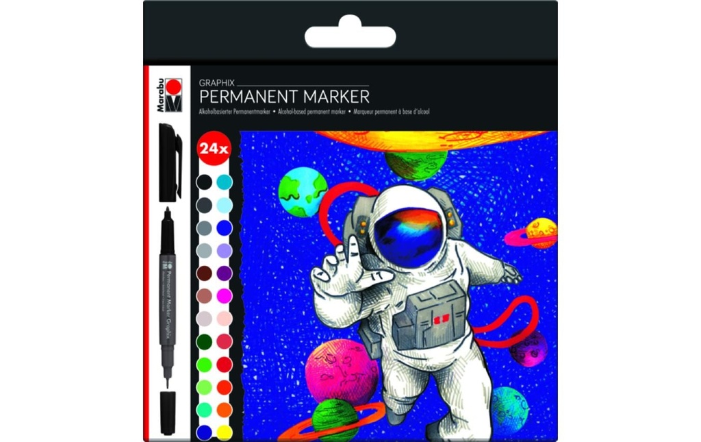 Marabu Marqueur indélébile Hero of Galaxy 24 pièces