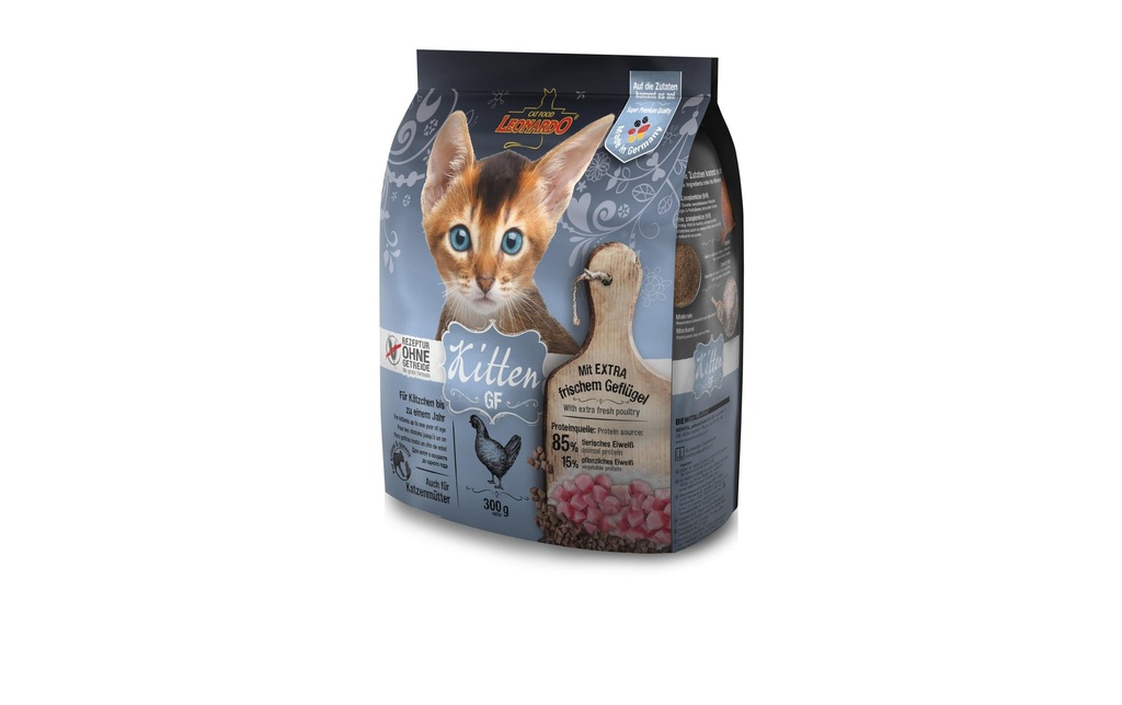 Leonardo Cat Food Alimentation sèche Kitten sans céréales, 300 g