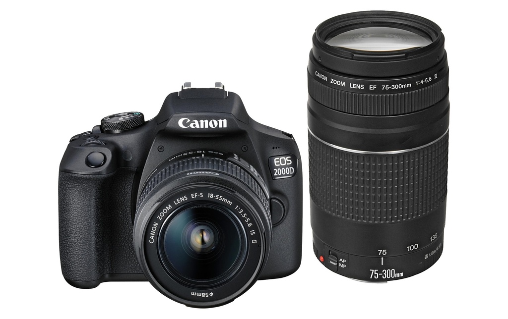 Canon Appareil photo EOS 2000D Kit 18-55 incl. EF 75-300mm