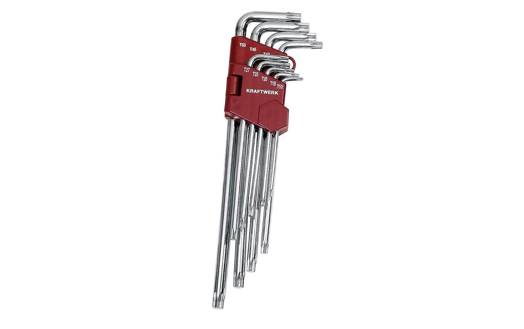 Kraftwerk Jeux de clés coudées T10-T50 Torx, long
