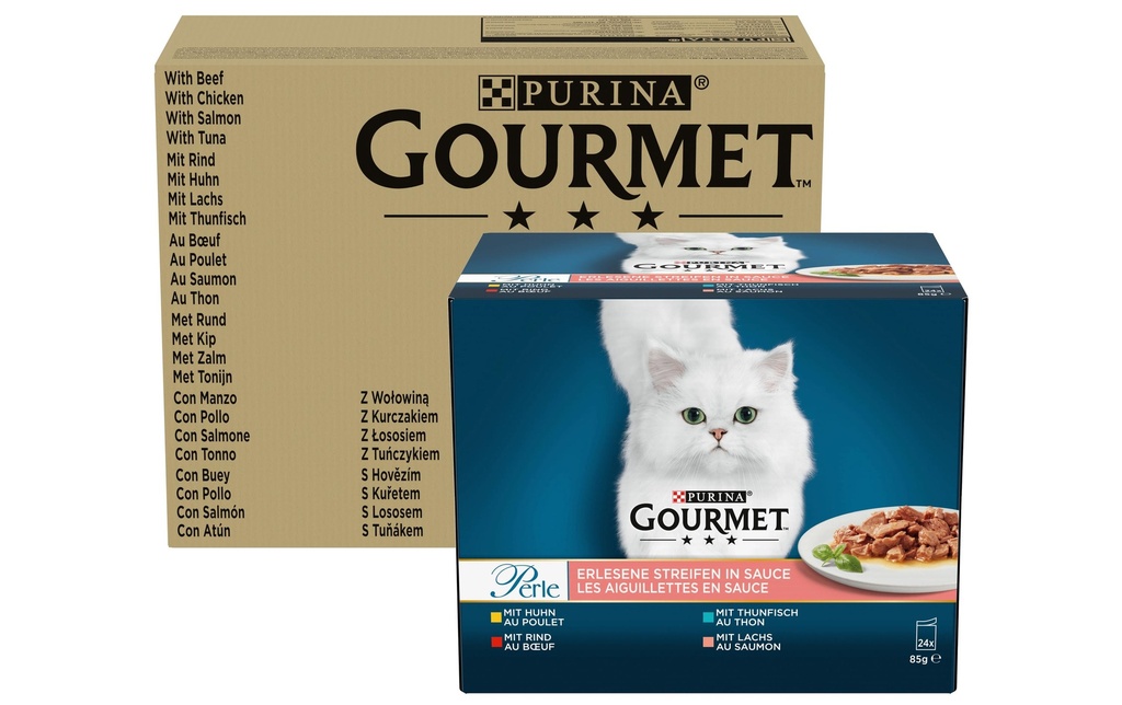 Purina Gourmet Gourmet Perle Sauce viande et poisson 96 x 85 g + 24 x 85 g